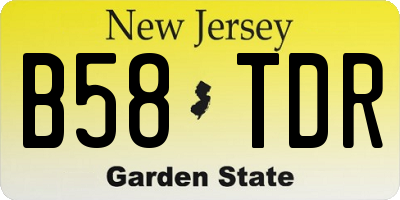 NJ license plate B58TDR