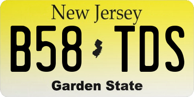 NJ license plate B58TDS