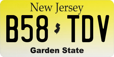 NJ license plate B58TDV