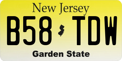 NJ license plate B58TDW
