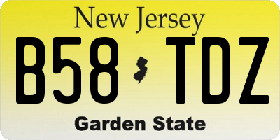 NJ license plate B58TDZ