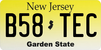 NJ license plate B58TEC