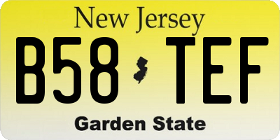 NJ license plate B58TEF