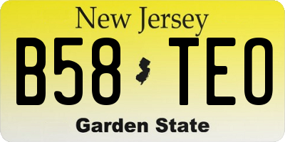 NJ license plate B58TEO