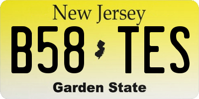 NJ license plate B58TES
