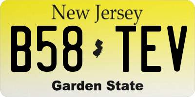 NJ license plate B58TEV