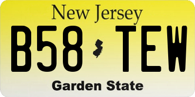 NJ license plate B58TEW