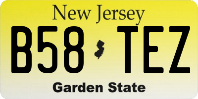 NJ license plate B58TEZ