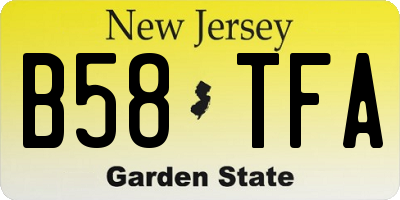 NJ license plate B58TFA