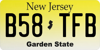 NJ license plate B58TFB