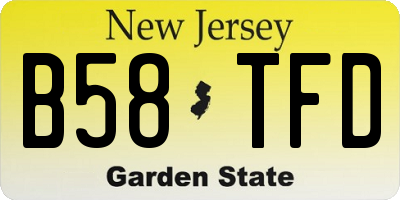 NJ license plate B58TFD