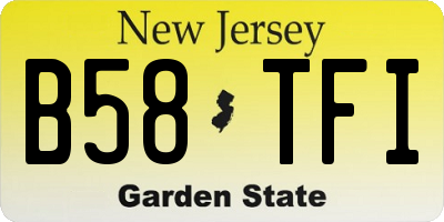 NJ license plate B58TFI