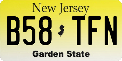 NJ license plate B58TFN