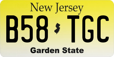 NJ license plate B58TGC