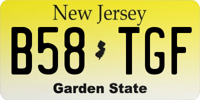 NJ license plate B58TGF