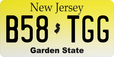 NJ license plate B58TGG