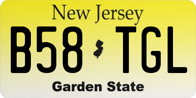 NJ license plate B58TGL