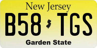 NJ license plate B58TGS