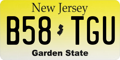NJ license plate B58TGU