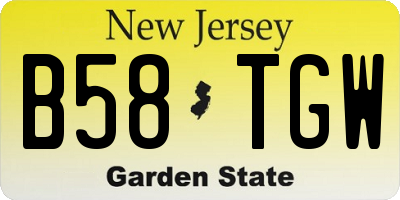 NJ license plate B58TGW