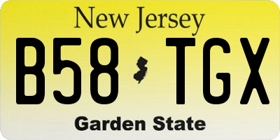 NJ license plate B58TGX