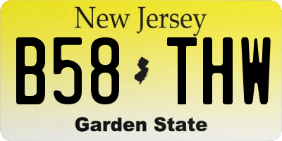 NJ license plate B58THW