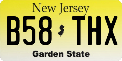 NJ license plate B58THX