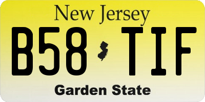 NJ license plate B58TIF