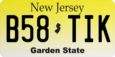 NJ license plate B58TIK