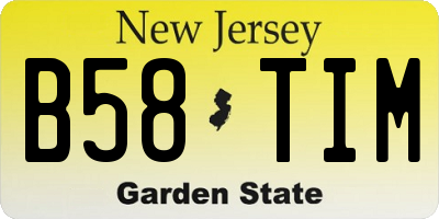 NJ license plate B58TIM