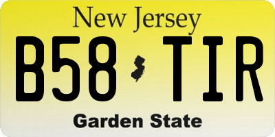 NJ license plate B58TIR
