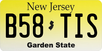 NJ license plate B58TIS