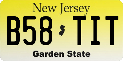 NJ license plate B58TIT