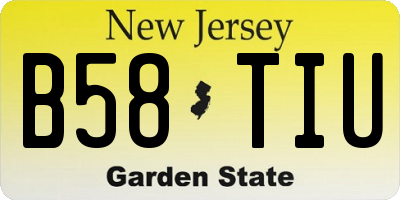 NJ license plate B58TIU