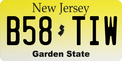 NJ license plate B58TIW