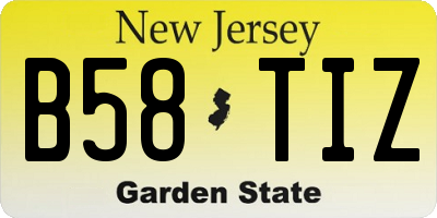 NJ license plate B58TIZ