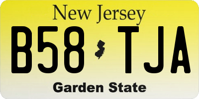 NJ license plate B58TJA