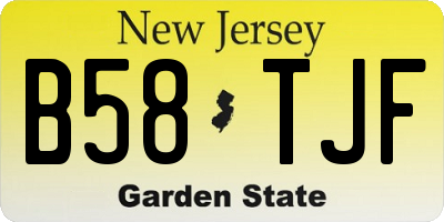 NJ license plate B58TJF