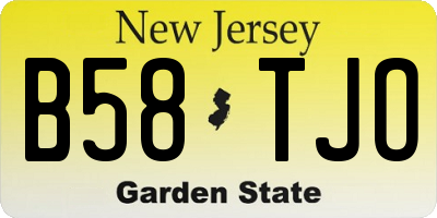 NJ license plate B58TJO