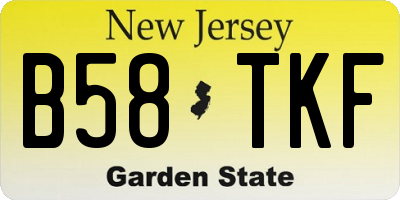 NJ license plate B58TKF
