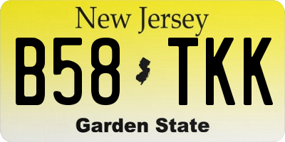 NJ license plate B58TKK