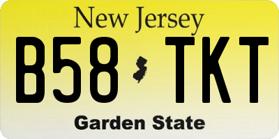 NJ license plate B58TKT
