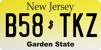 NJ license plate B58TKZ