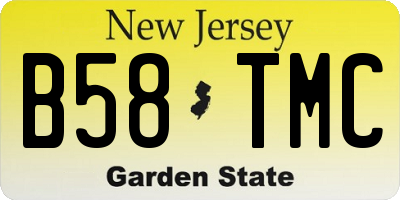 NJ license plate B58TMC