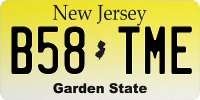 NJ license plate B58TME