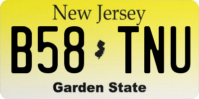 NJ license plate B58TNU