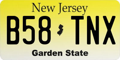 NJ license plate B58TNX