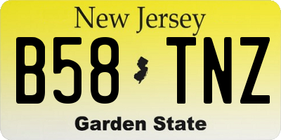 NJ license plate B58TNZ