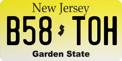 NJ license plate B58TOH