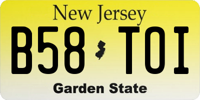 NJ license plate B58TOI